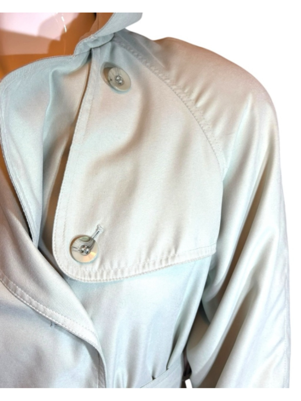 Women's LONDON FOG Trench Coat 8P Sage Green - Picture 5 of 16